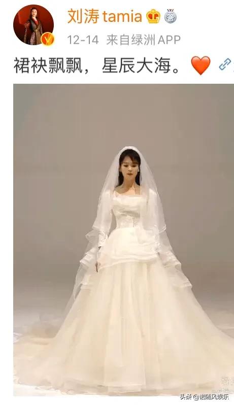 刘涛再一次穿上婚纱，网友表现真实，刘亦菲反