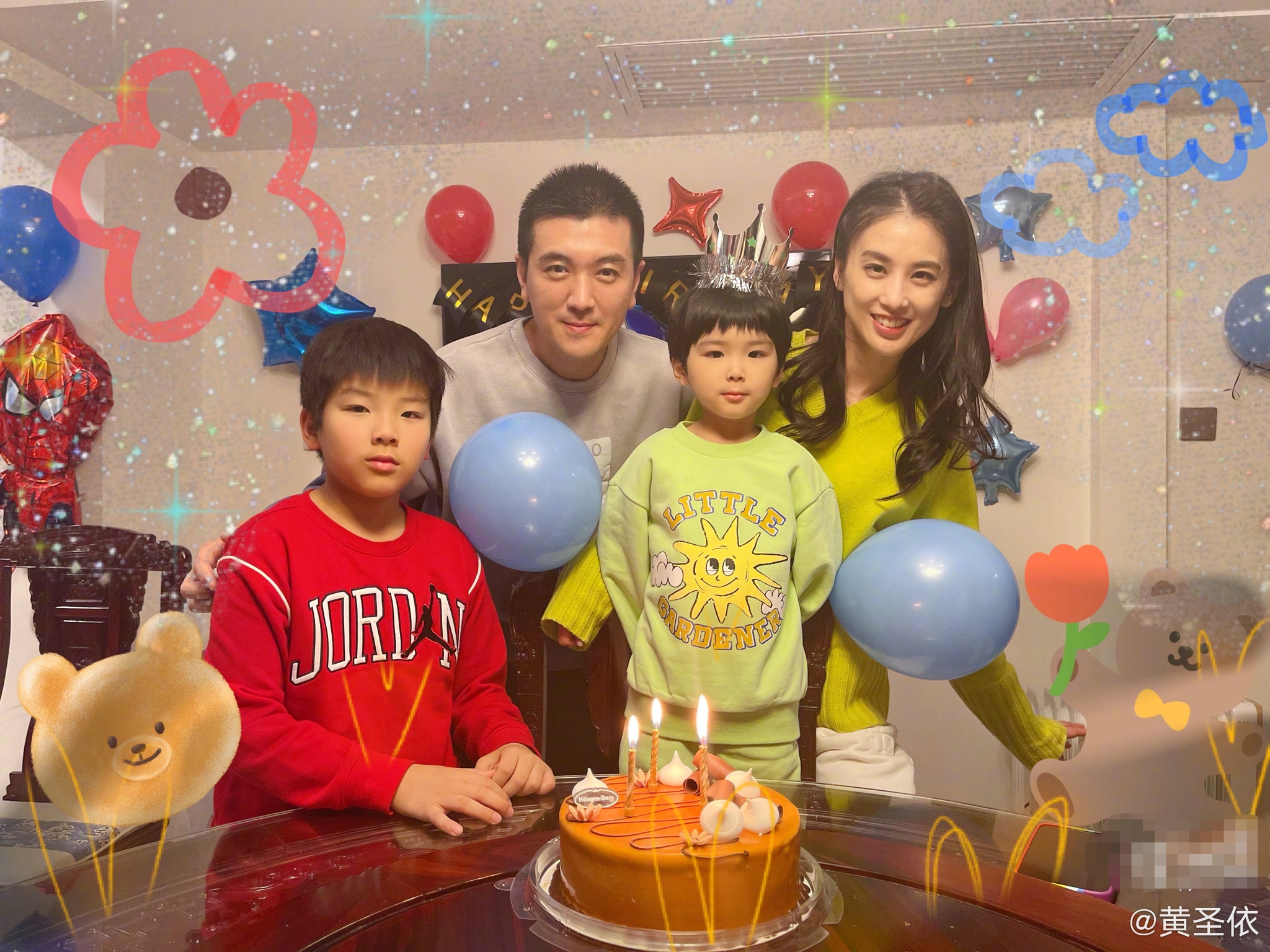 黄圣依为小儿子庆生，布置简朴还不如普通人？