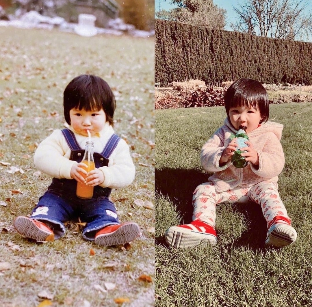 王祖藍曬全家福，女兒親吻媽媽孕肚，夫妻倆拍孕期寫真溫馨有愛