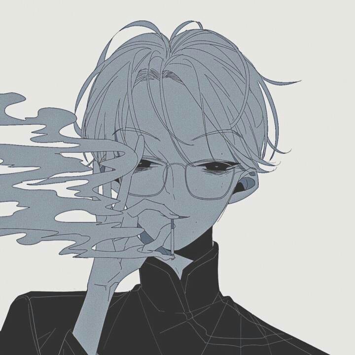 真心觉得男生抽烟的动作，很性感很帅气｜抽烟动漫个性手绘男头