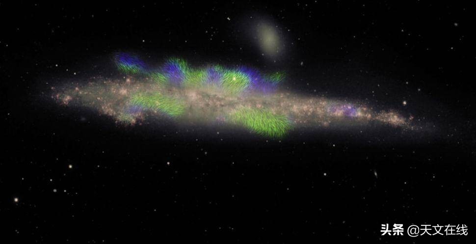 八万光年外围绕"鲸鱼星系"的磁绳