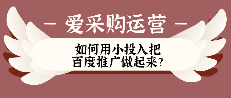 爱采购代运营|如何用小投入把百度推广做起来?