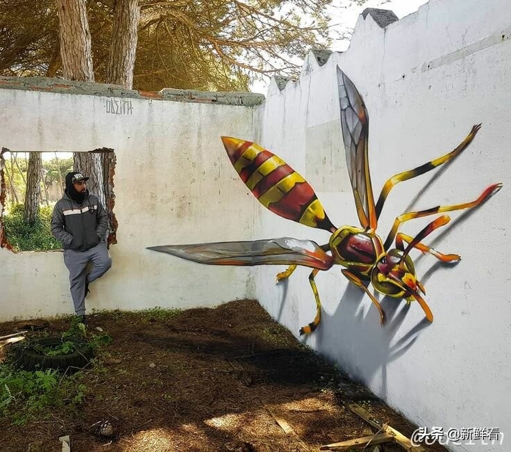 葡萄牙立体绘画大师火了，废墟中的3D涂鸦被允许进入城市广场