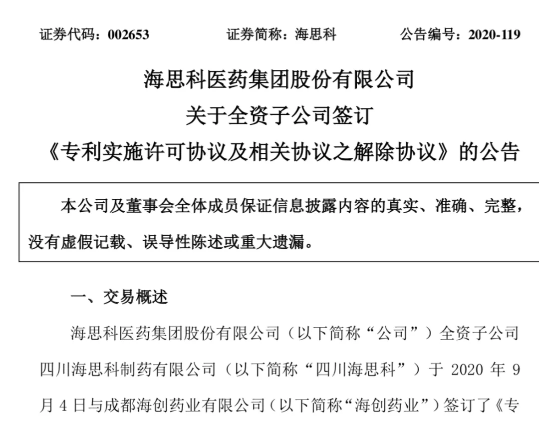 2.6亿！两知名医药企业，合作终止