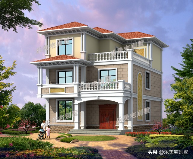 乡下建房参考|5套乡村三层自建别墅效果图设计图房屋户型图
