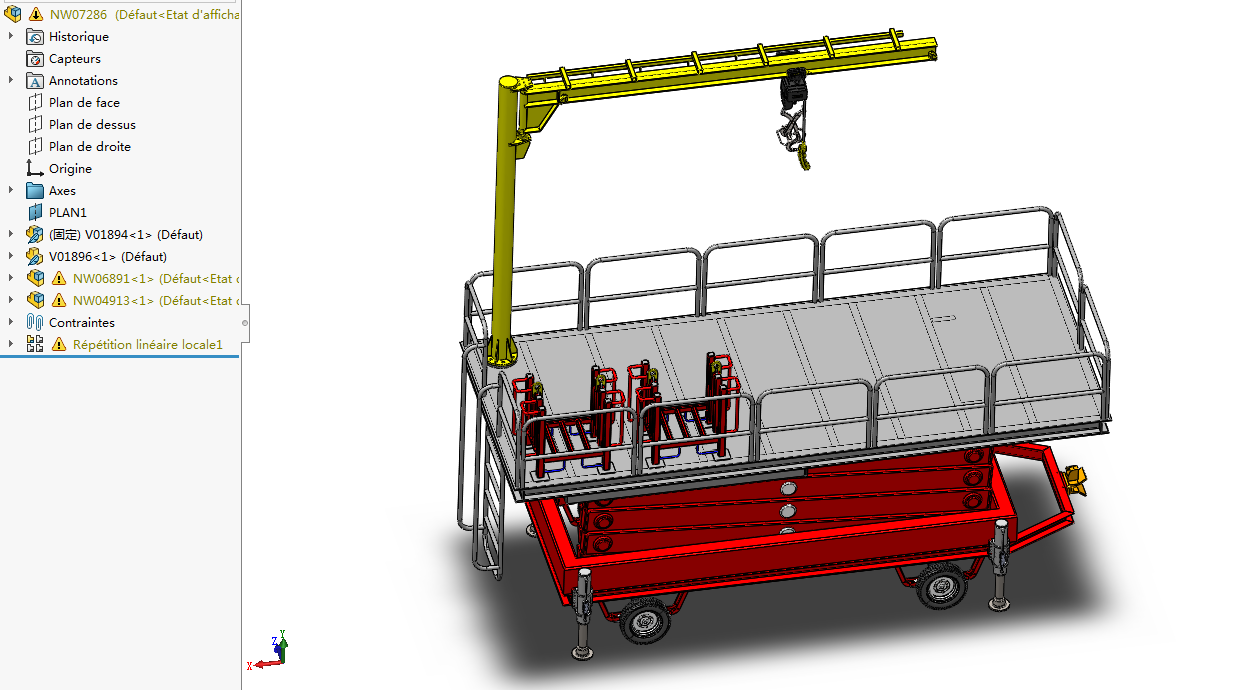 移动剪式钻井平台车3D数模图纸 Solidworks设计