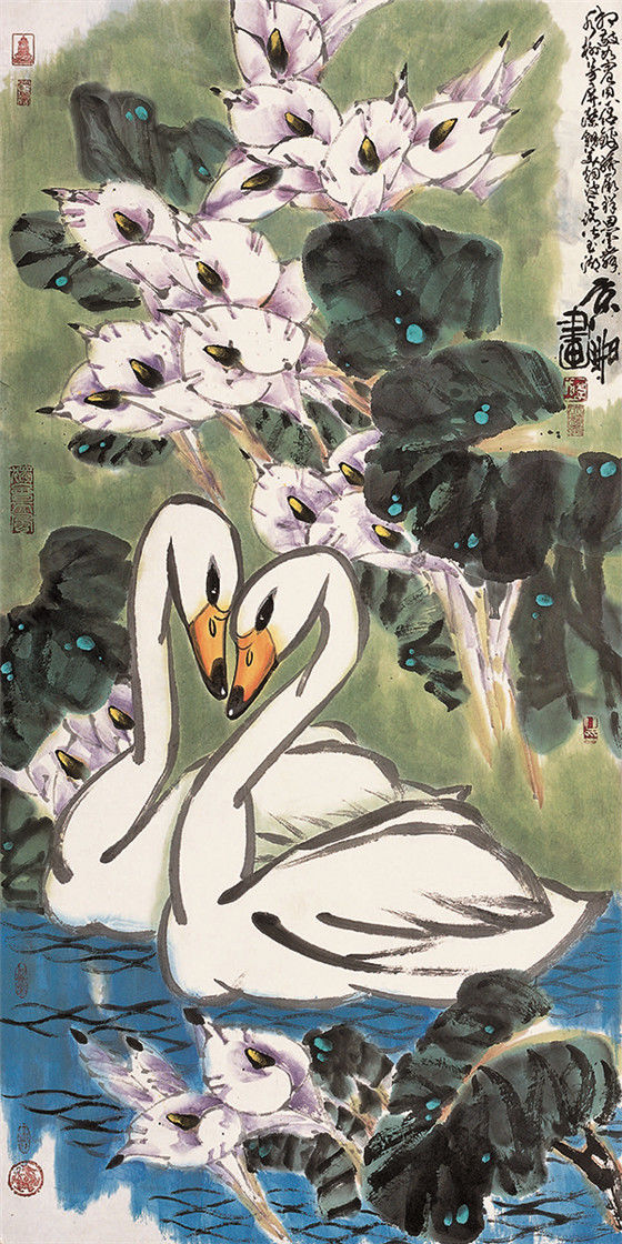 中国当代名家画集—开宗立派，独领风骚！京开现代彩墨花鸟《一》