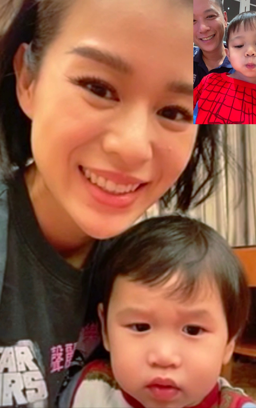 胡杏儿一家五口另类同框，为幼子庆祝百日，三胎与老大长相神相似