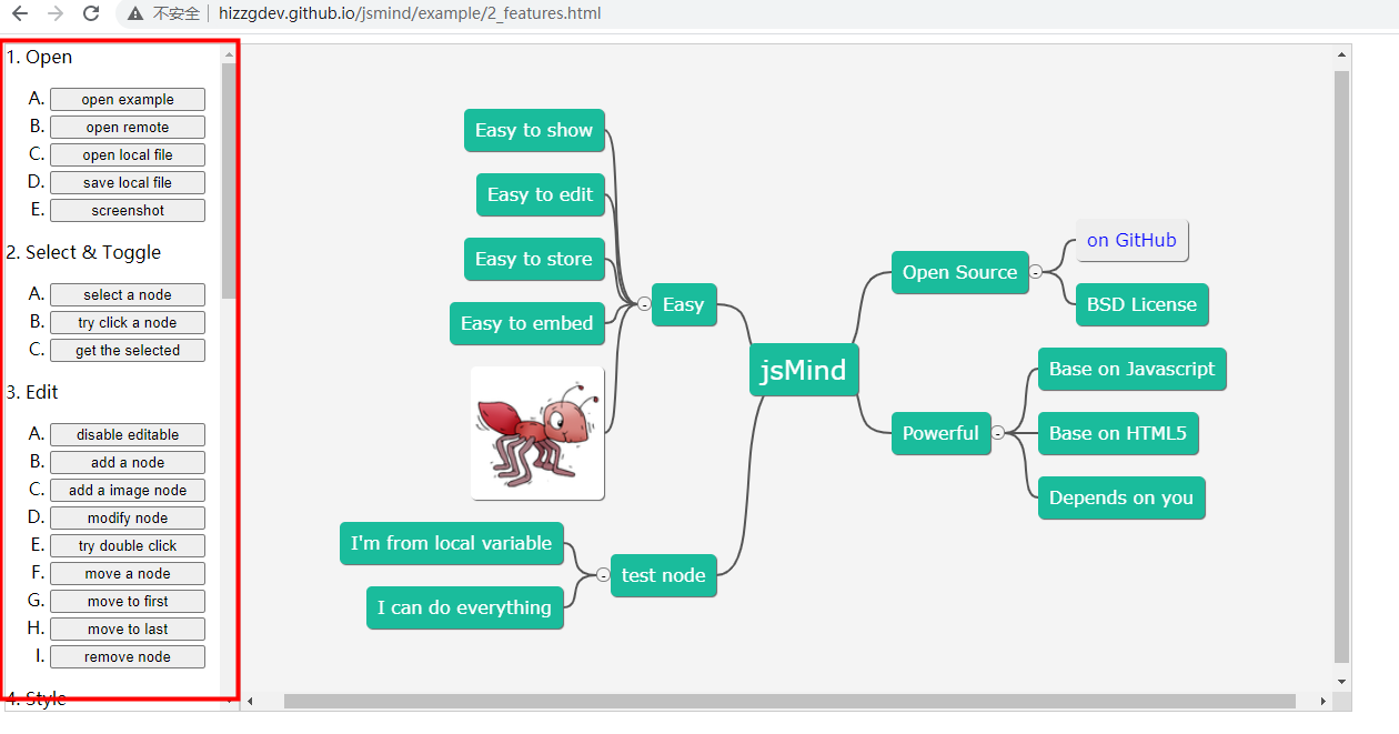 一款思维导图显示编辑javascript类库jsmind