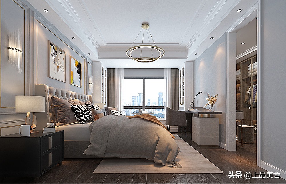 170平米美式轻奢风格，客厅配上爱马仕橙的家具，瞬间提升层次感
