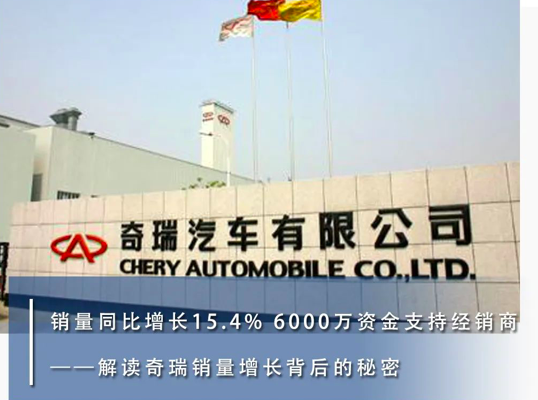 销量同比增长15.4% 6千万支持经销商——解读奇瑞