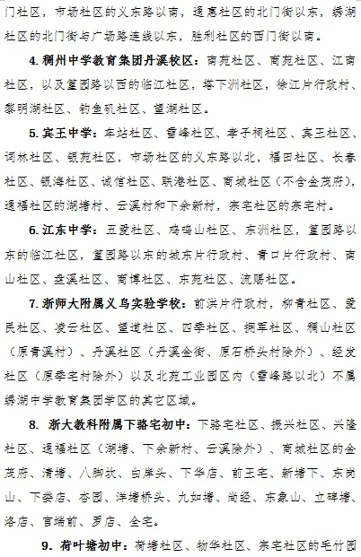 重磅！义乌市第一批公办小学、初中学区划分