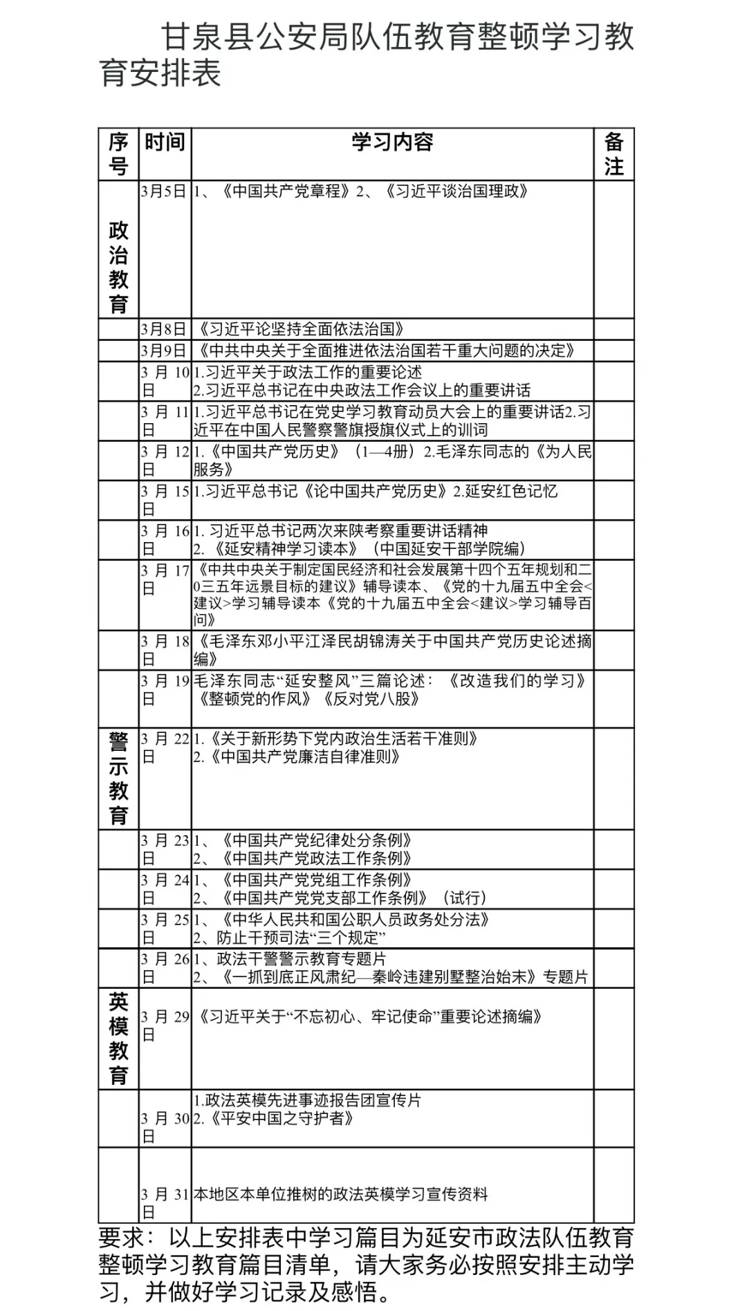 「队伍教育整顿」甘泉县公安局创新打出“十学”组合拳 扎实推进教育整顿深入开展