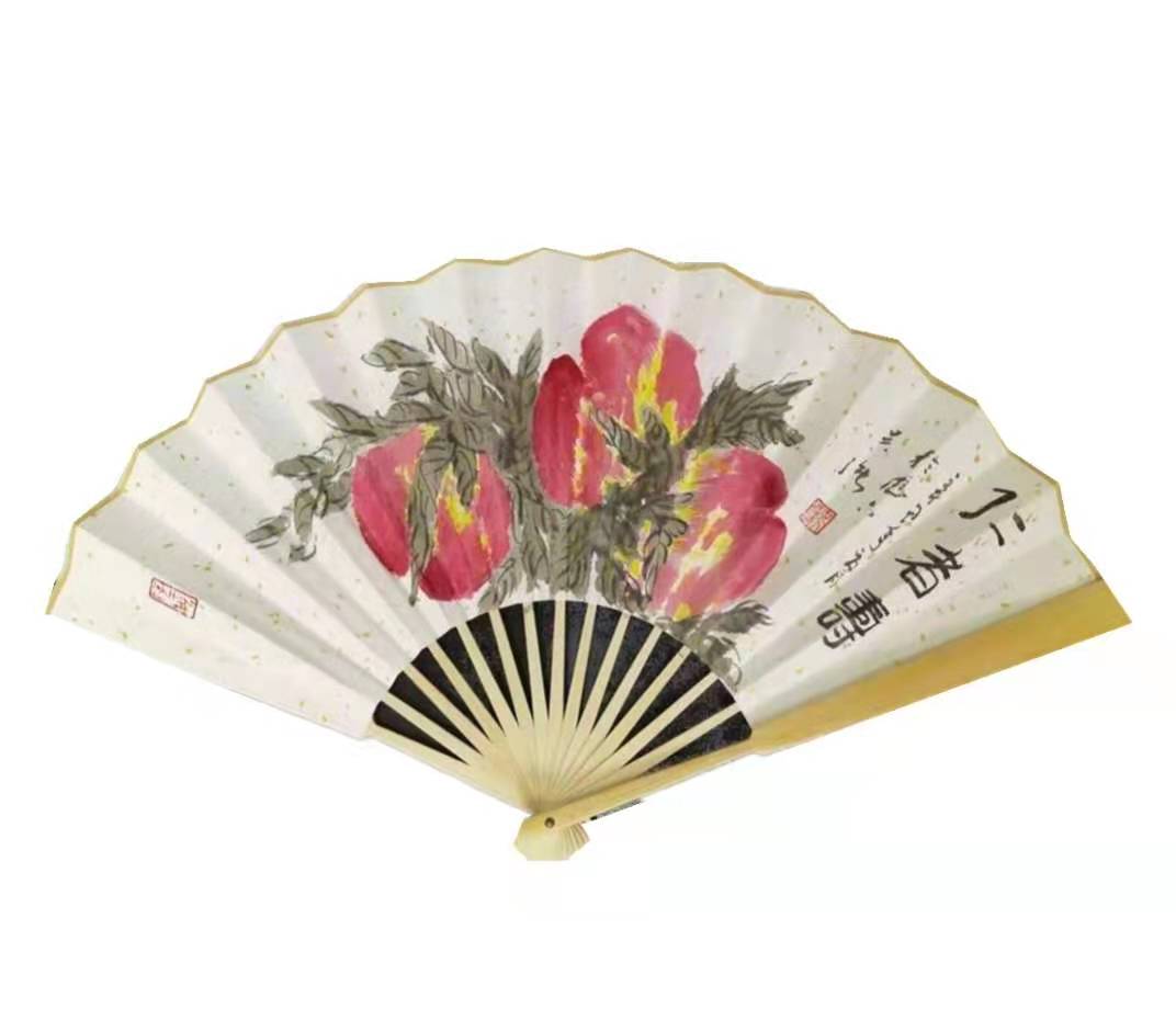 67红门赏艺天凉好个秋中国画家吴强寿桃扇面欣赏