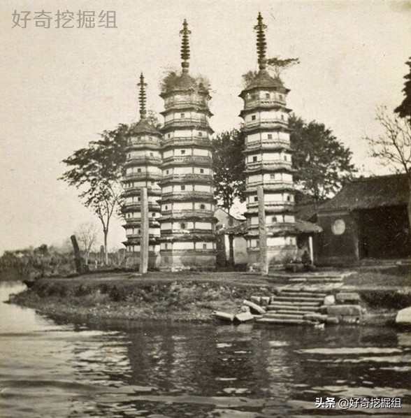 1908年珍贵晚清老照片，那时候雷峰塔还没倒塌