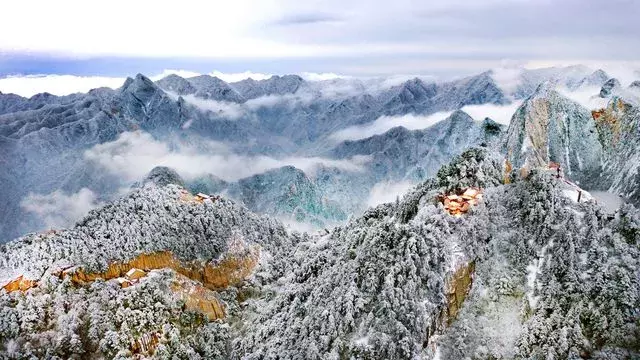Mount Hua of ｜ of big beautiful Shaanxi and snow meet to be gotten the better of however the world countless