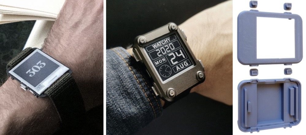 这块DIY墨水屏手表外观可盐可甜，无线蓝牙计步闹钟一应俱全 | 开源