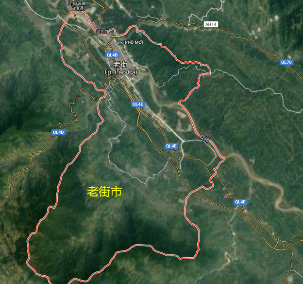 中国蒙自市与越南老街市：都是边境小城，地形