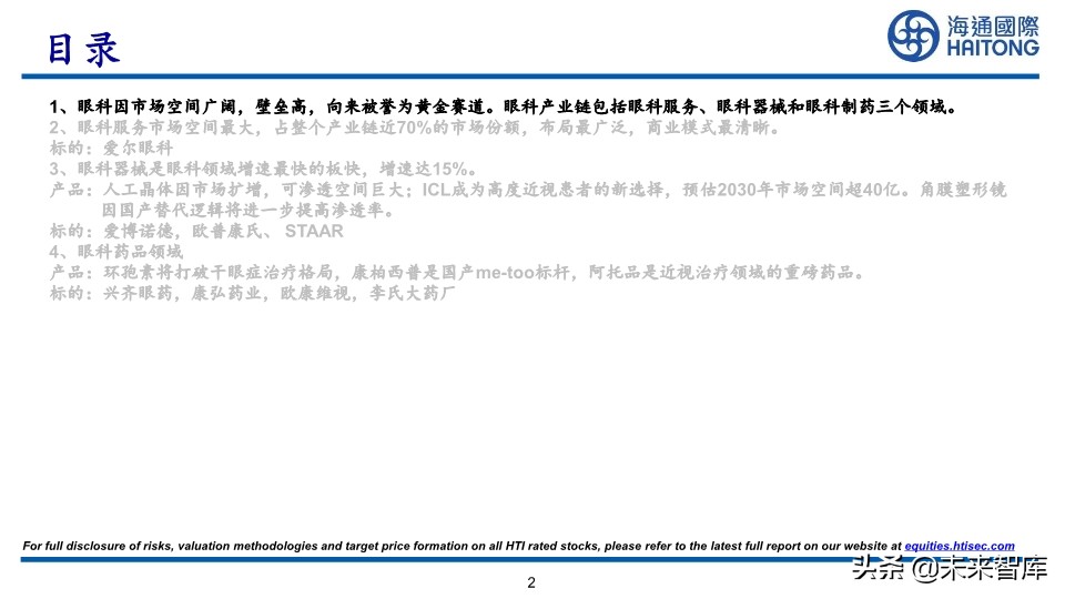 医药行业深度报告：眼科江湖，谁主沉浮