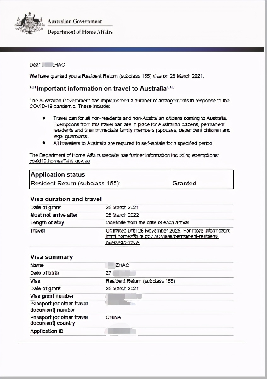 在超过5年未登陆澳洲的情况下，成功续签澳洲PR，获得155返程签证