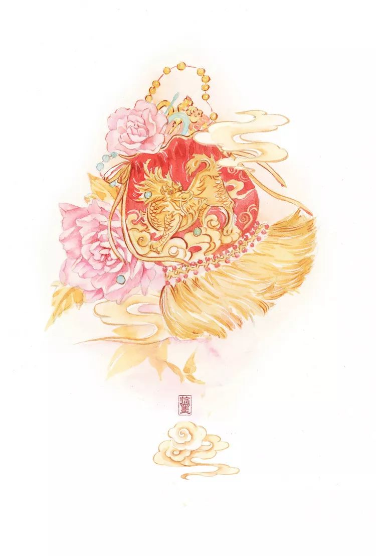 古风美物插画 | 裁为合欢扇，团团似明月