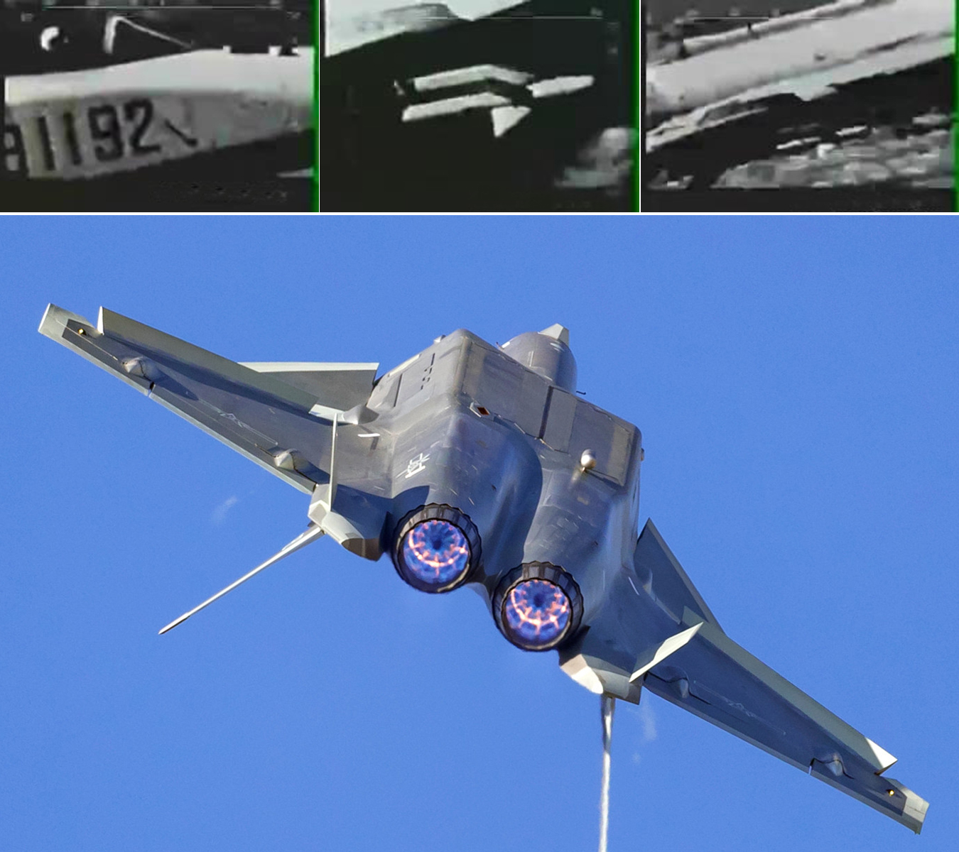 歼-20进气道空中变形，复合材料反超F-22！上演田忌赛马