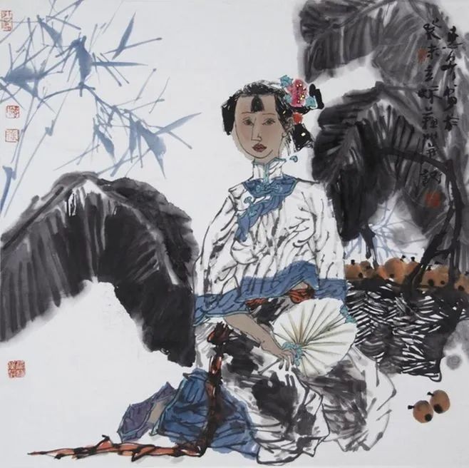 柔美多姿，仪态万方——著名画家徐惠泉以工笔重彩将东方女性的美跃然纸上