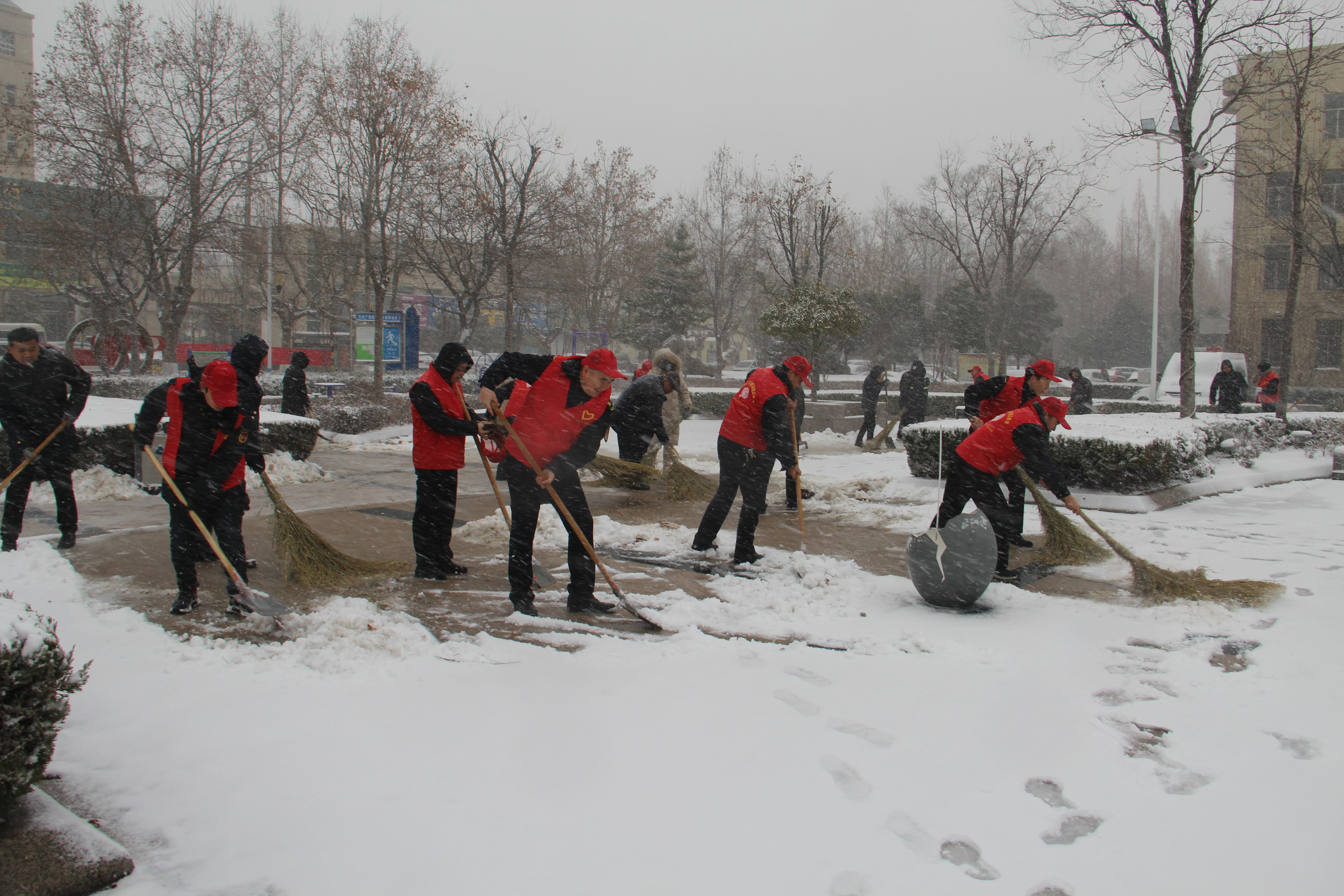 临沭县综合行政执法局全员出动扫冰雪确保市民安全出行