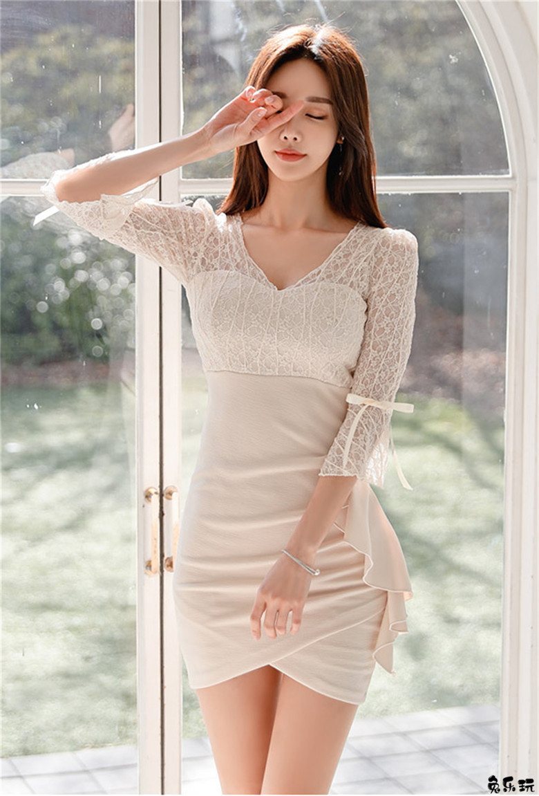 孙允珠：淡梦雅黄络花美雪透明蝴蝶裙