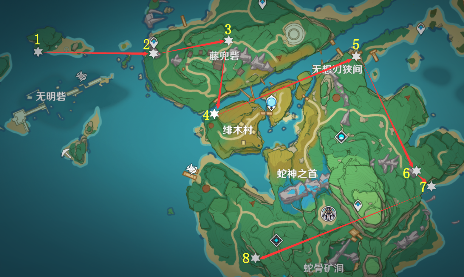 原神:稻妻地图《雷灵》分布位置