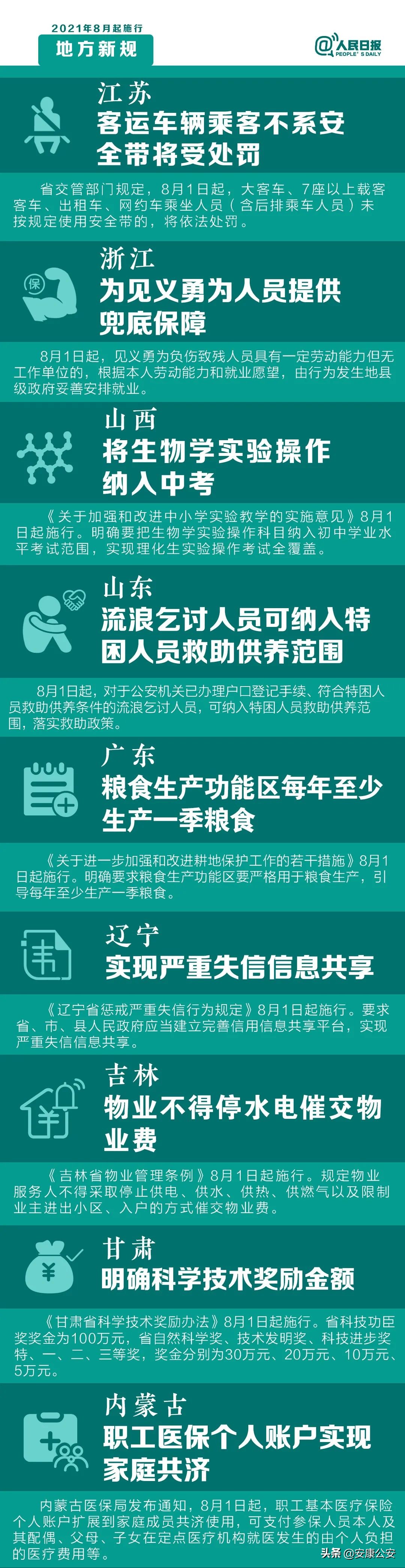 八月起，这些新规将影响您的生活！