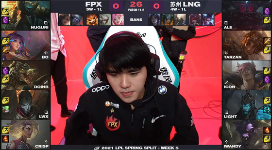 LOL: Doinb crocodilian sheet kills cliff sparrow, LNG of FPX 2-0 beat easily