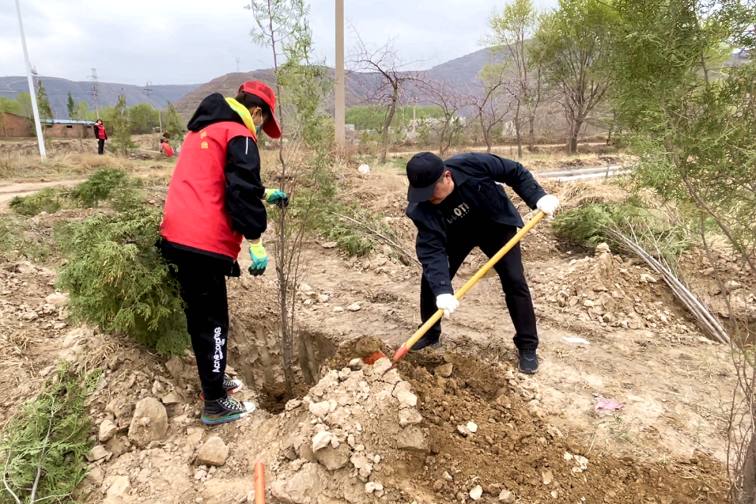 西固区开展兰州市饮用水水源地保护区生态修复义务植树活动