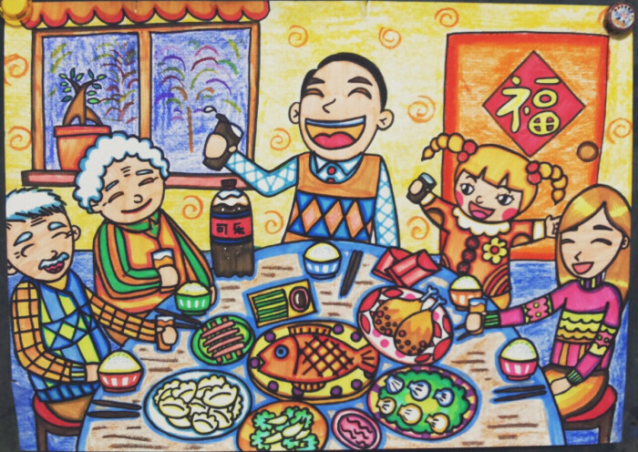 Children of New Year theme is drawn, the picture rises