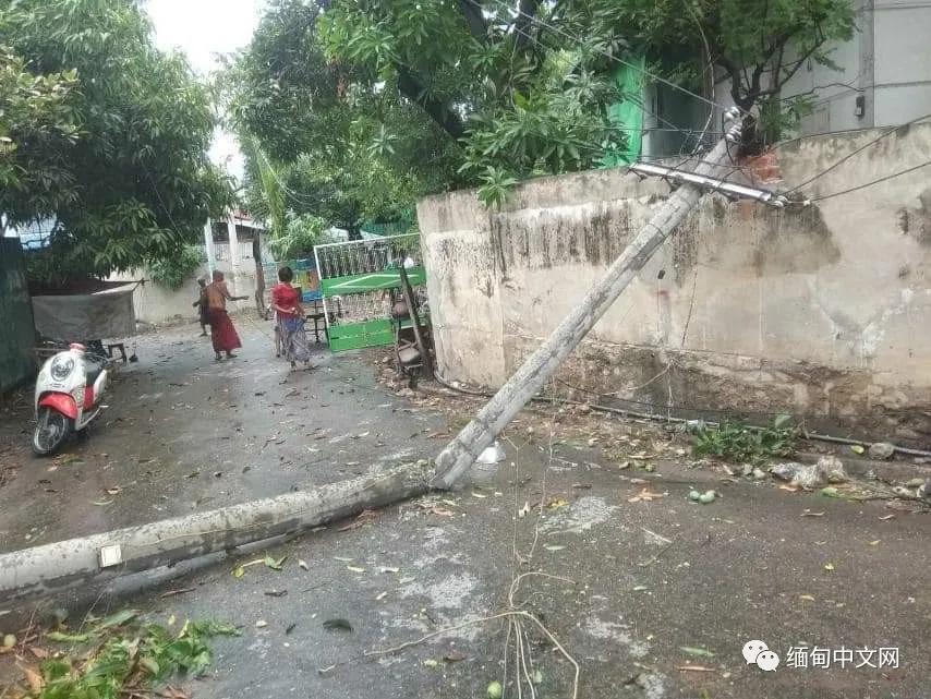 缅甸遭遇强风暴雨冰雹袭击，多个城市一片狼藉