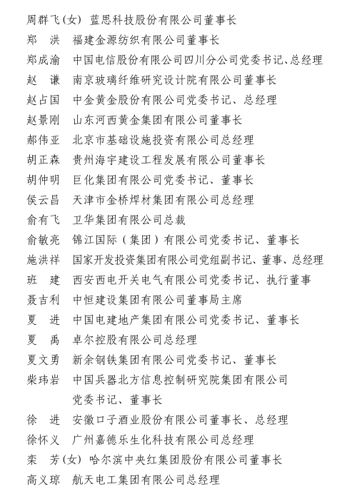 關(guān)于表彰2019—2020年度全國優(yōu)秀企業(yè)家的決定（附名單）
