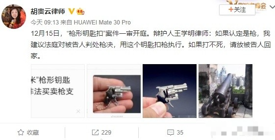 “4厘米枪形钥匙扣案”判了！网友热议：这玩意算不算枪？