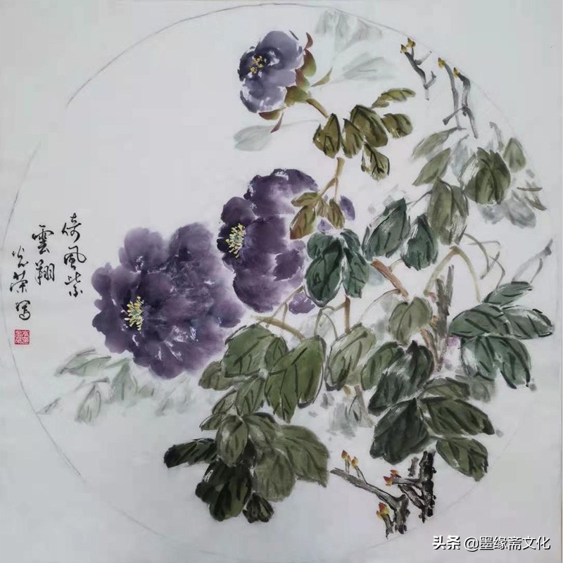 岑光荣国画-牡丹