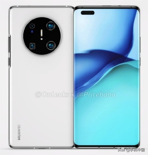 华为公司Mate40 Pro“真机”曝出双孔瀑布屏 对称性双扬声器