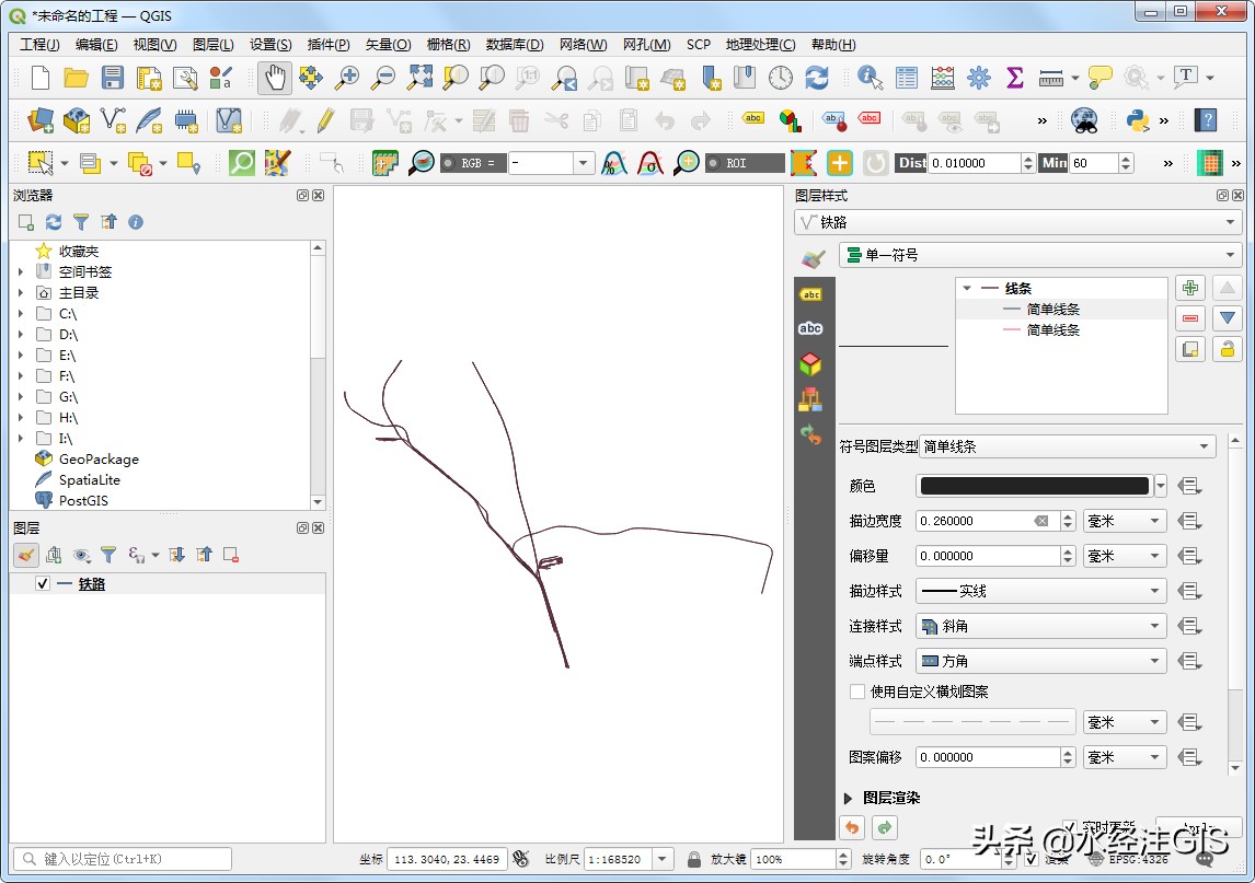 ������QGIS�������ߵ���·���ͷ��ŵķ���