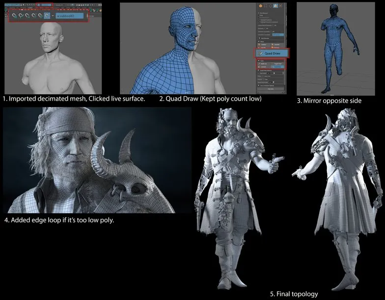 「3D游戏建模」在Maya和ZBrush中制作出超级逼真的海盗