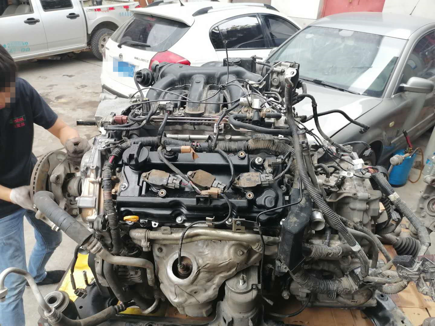 图片[29]_天籁V6 2.5拆车发动机到货 胖哥检查安装测试_5a汽车网