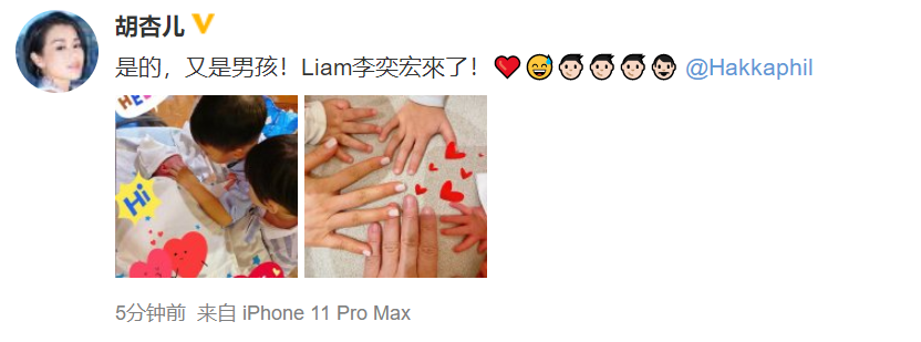 Congratulation! Hu Xing 3 embryoes get child: It is the boy, plum Yi Hong came