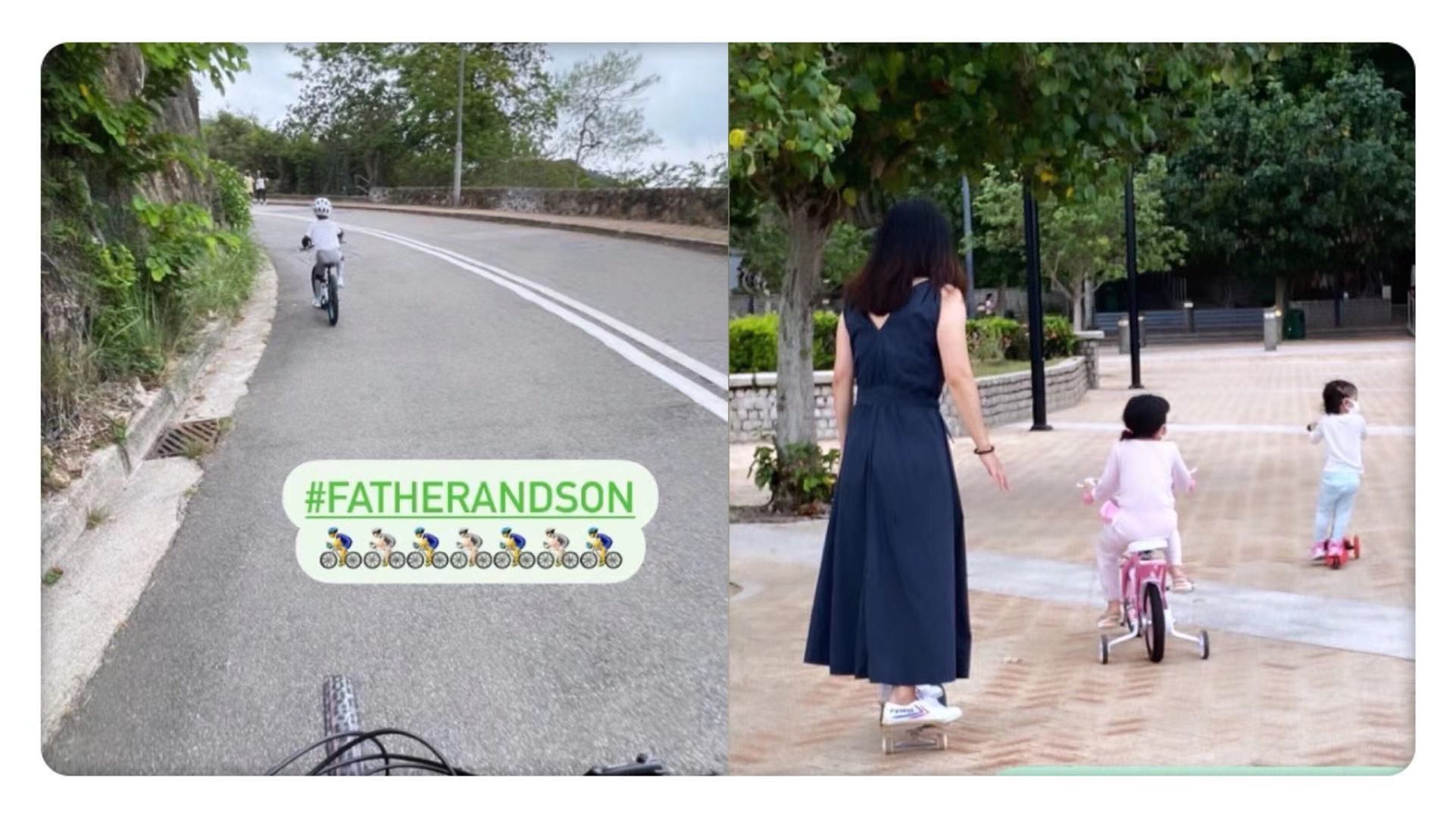 霍啟剛一家出遊畫面溫馨，郭晶晶童心未泯玩滑板，穿平價鞋接地氣