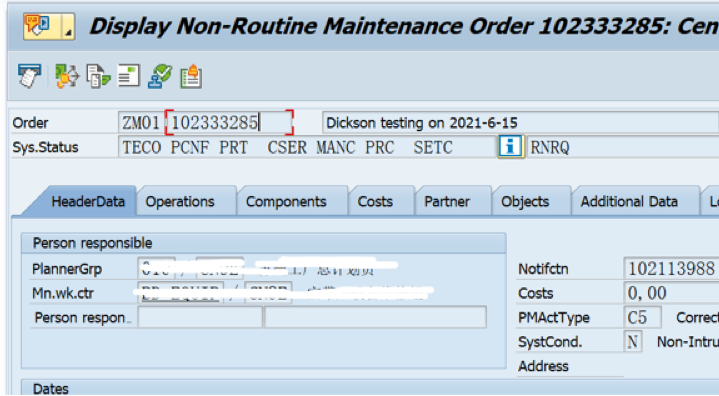 SAP PM初級系列15 - IW33事務程式碼裡檢視維修工單對應的維修通知單