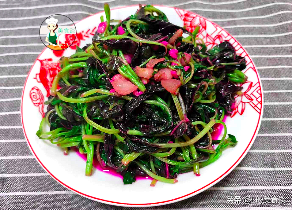 圖片[1]-蒜蓉炒紅莧菜做法步驟圖 全家人受益-起舞食譜網