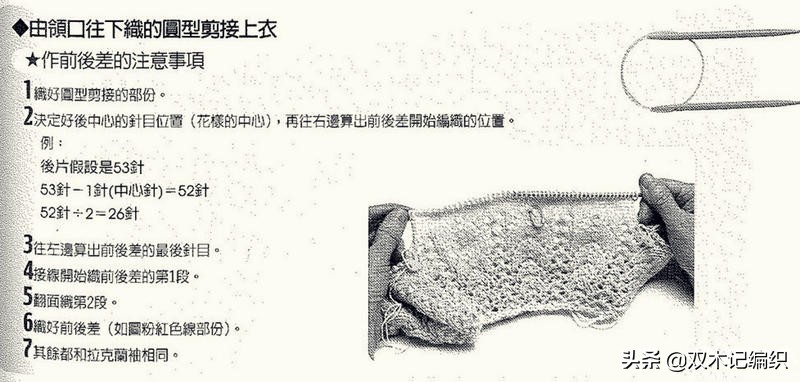 学会基本方法，从上往下织毛衣再也不是难事了（附前后差说明）