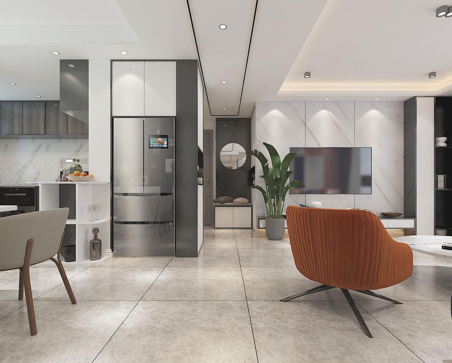 买了精装修房，直觉电视背景墙太单调，考虑岩板上墙提高装修档次