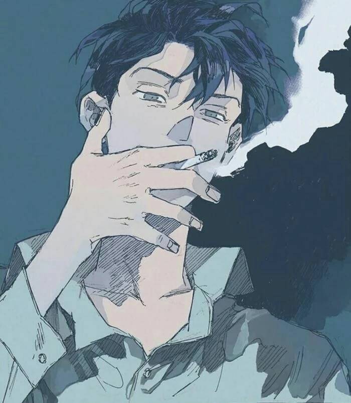 真心觉得男生抽烟的动作，很性感很帅气｜抽烟动漫个性手绘男头