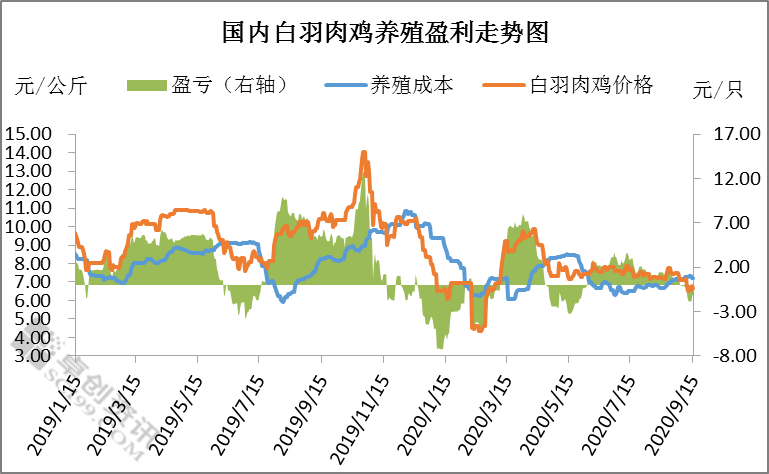 9月白羽肉鸡养殖首现“亏损”双节前鸡价是否有回升空间？